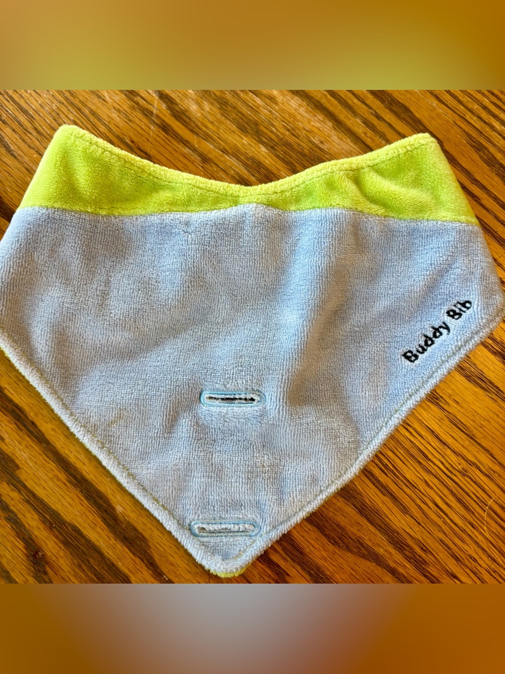 Buddy Love Bandana Bib in Light Blue and Lime Green